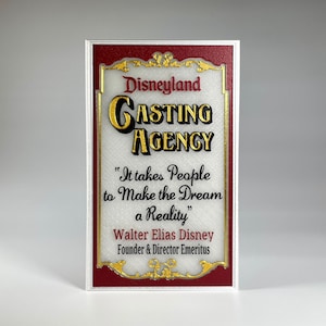 Disneyland Main Street USA Casting Agency Window Inspired Sign