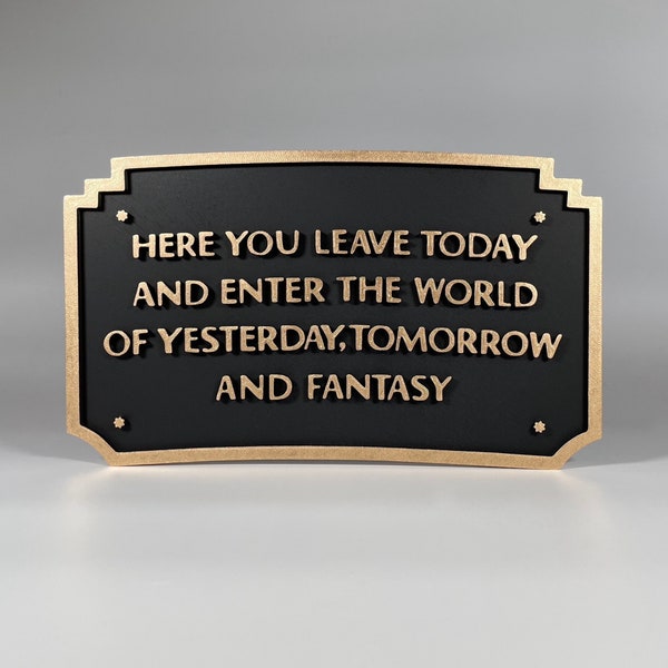 Hand Painted Disneyland Sign: "Here You Leave Today" Replica