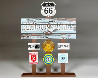 Disneyland Pixar Cars Land Radiator Springs Inspired Stand Up Sign