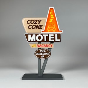 Disneyland Walt Disney World Pixar Cars Cozy Cone Motel Inspired Stand Up Sign