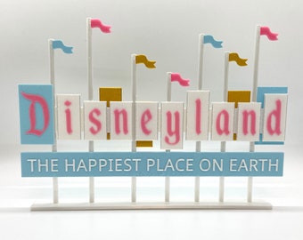 Disneyland Resort Entrance Inspired Standup Sign (Princess Colors)