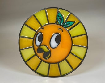 Orange Bird Inspired Faux Stained Glass Suncatcher