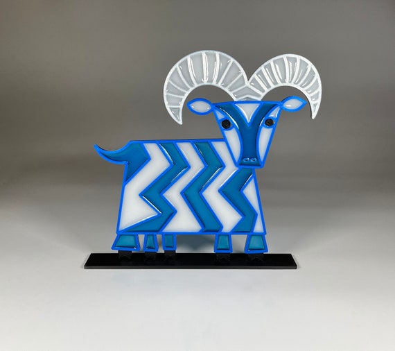 ミ*ン様 Graphpaper GoatSuedeSingleRidersJac 5 Legged Goat Contemporary Resort Mary Blair Inspired Suncatcher