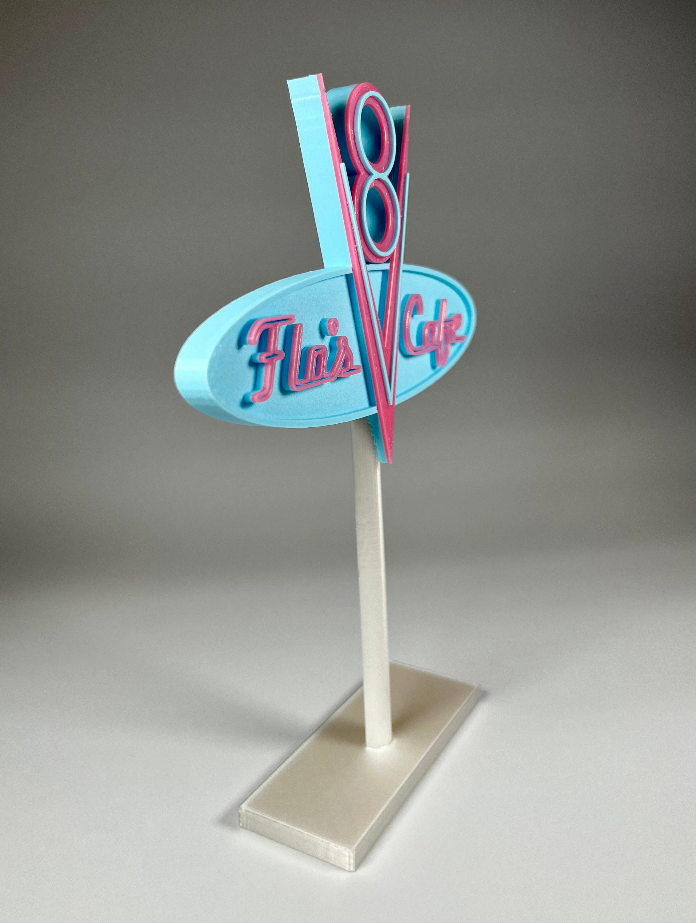 Disneyland Pixar Cars Flo's V8 Cafe Inspired Stand up Miniature Sign ...