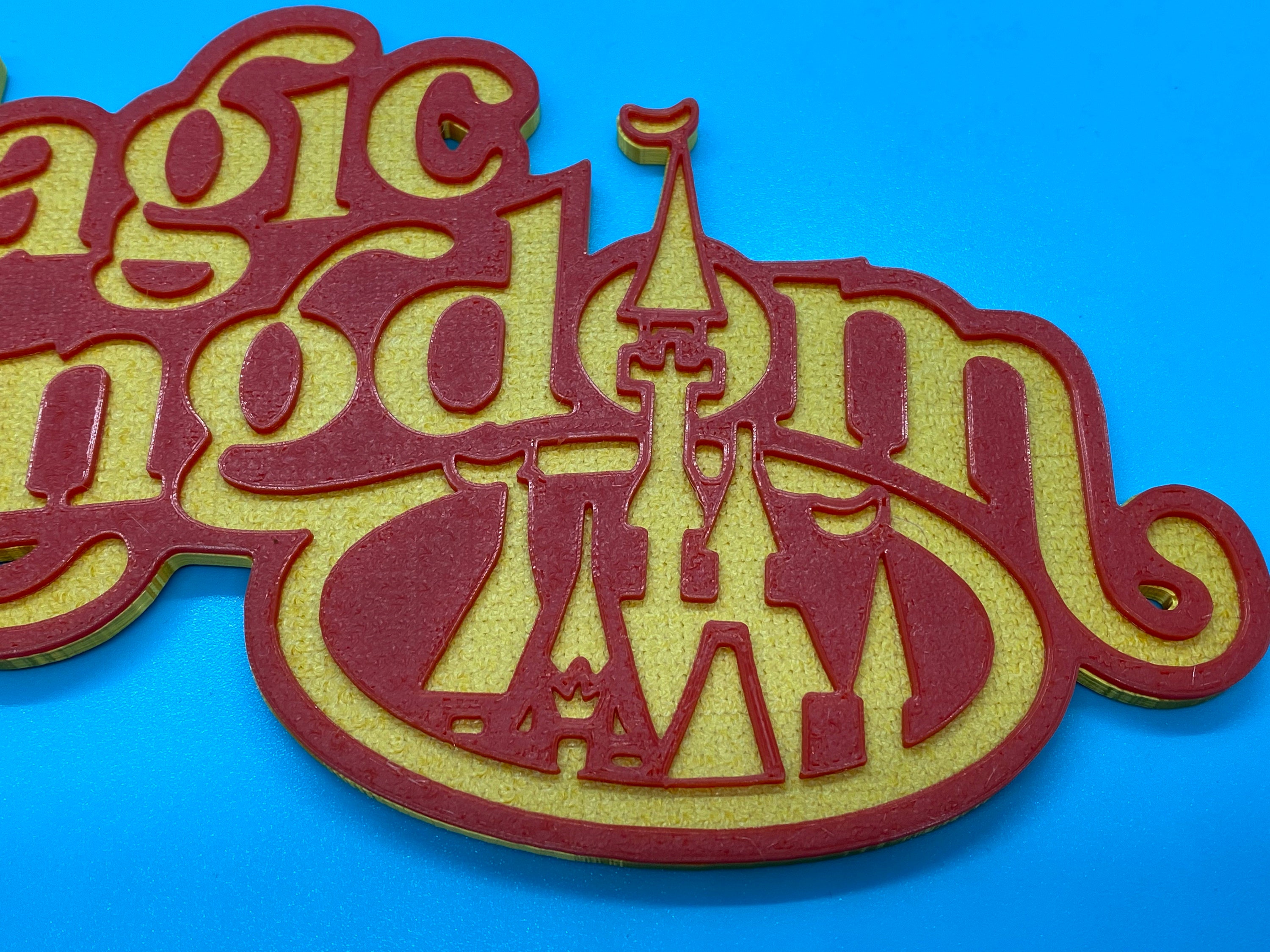 Retro Magic Kingdom Inspired Sign (Red and Gold)