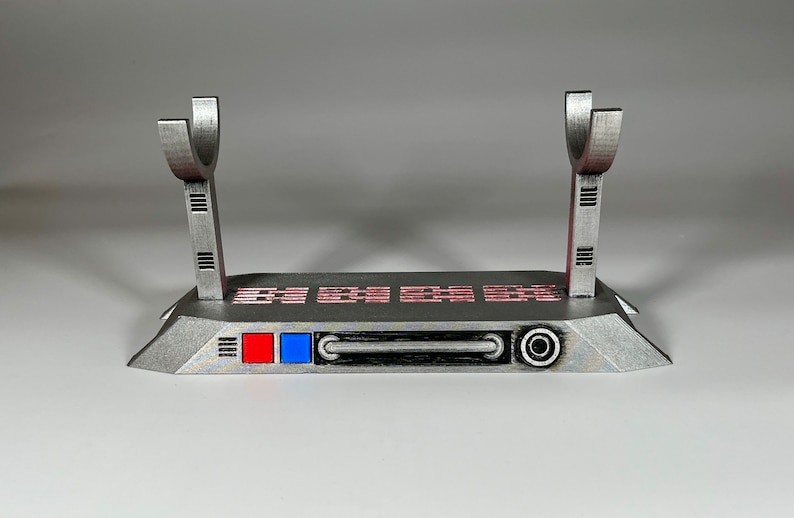 Light up Star Wars lightsaber display stand with red LED lighting