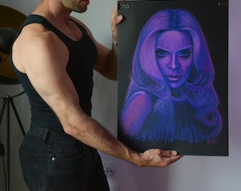 Pastelkleurig portret van Madonna