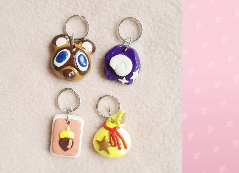 Animal Crossing Inspired Handmade Polymer Clay Keyrings