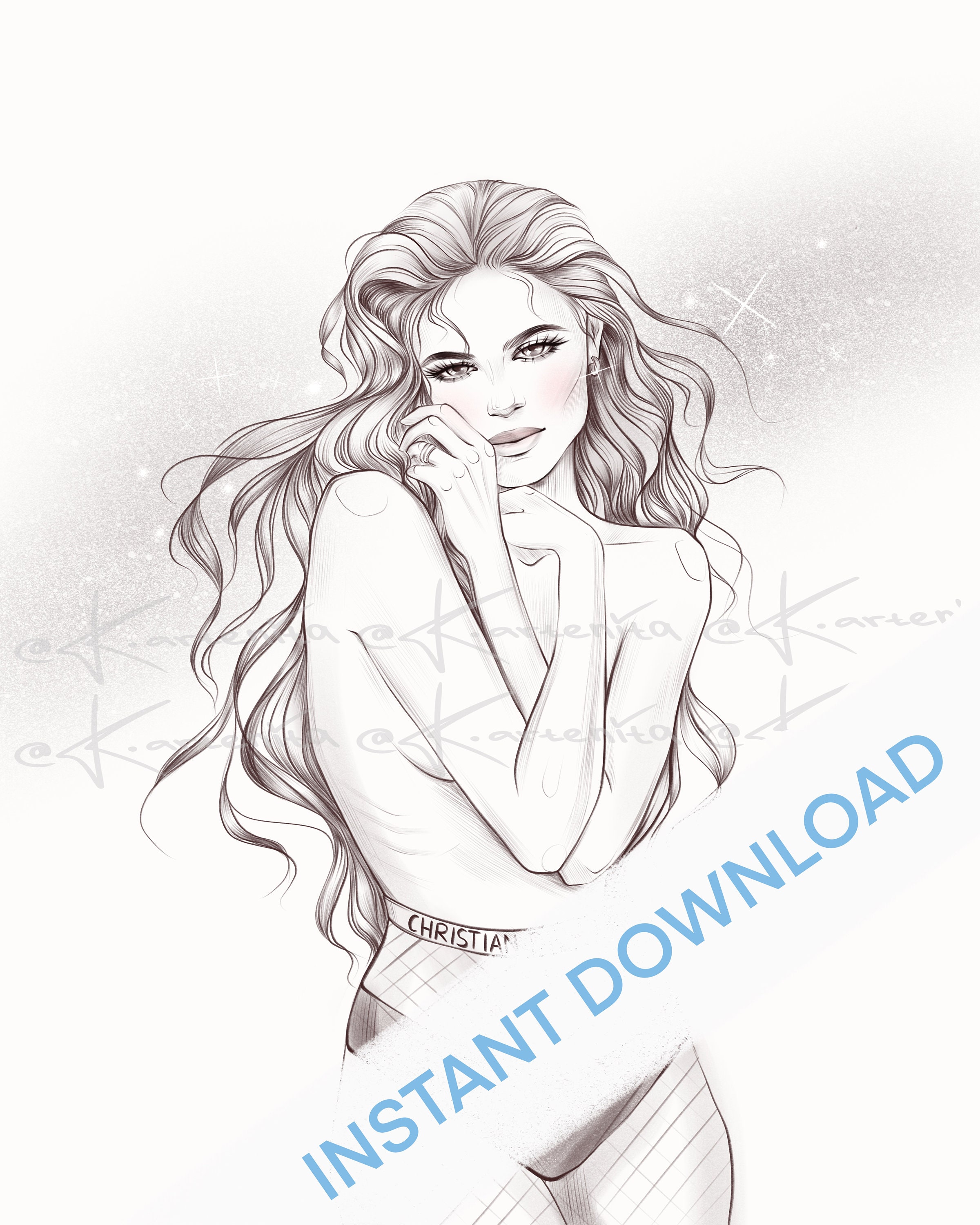 Instant Download, Fashion Print, Printable Art, Fashion Illustration ...