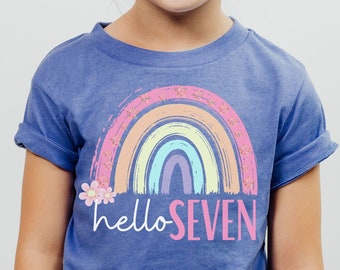 7. Geburtstag Shirt, Mädchen, 7. Geburtstag TShirts, Siebenjähriges Geburtstagsmädchen Shirt, 7 Jahre Geburtstag, Geburtstag Countdown, Geschenk