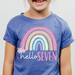 7th Birthday Shirt, Girl, 7th Birthday TShirts, Seven Year Old Birthday Girl Shirt, 7 Year old Birthday, Birthday Countdown, Gift