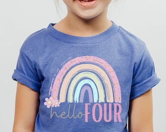 4th Birthday Shirt, Girl, 4th Birthday TShirts, Four Year Old Birthday Girl Shirt, 4 Year old Birthday, Birthday Countdown, Gift