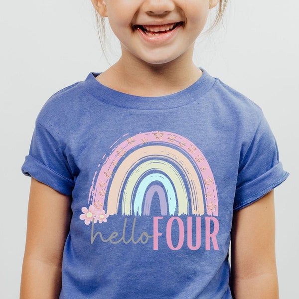 4th Birthday Shirt, Girl, 4th Birthday TShirts, Four Year Old Birthday Girl Shirt, 4 Year old Birthday, Birthday Countdown, Gift