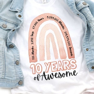 10th Birthday Shirt, Girl, 10th Birthday TShirts, Ten Year Old Birthday Girl Shirt, 10 Year old Birthday, Birthday Countdown
