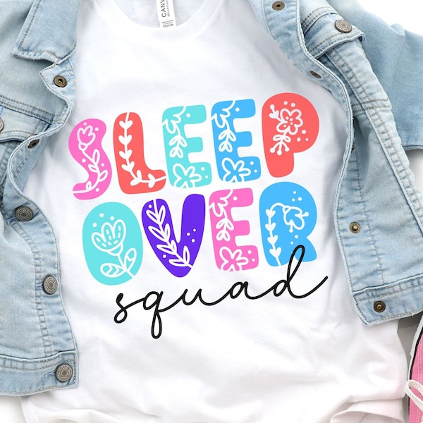 Sleepover Squad Shirt, Sleepover Shirt, Girls Birthday Party Shirt, Slumber Party Shirt, Teen Birthday Party, Sleepover Pajama Shirt, Tween