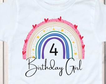 4th Birthday Shirt, Girl, 4th Birthday TShirts, Four Year Old Birthday Girl Shirt, 4 Year old Birthday, Birthday Countdown, Gift