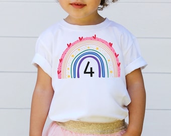 4th Birthday Shirt, Girl, 4th Birthday TShirts, Four Year Old Birthday Girl Shirt, 4 Year old Birthday, Birthday Countdown, Gift