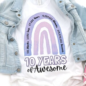 10th Birthday Shirt, Girl, 10th Birthday TShirts, Ten Year Old Birthday Girl Shirt, 10 Year old Birthday, Birthday Countdown