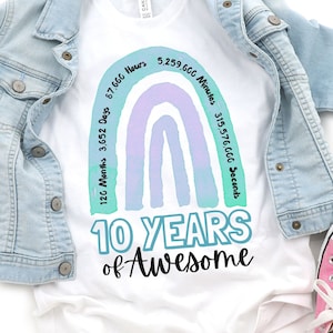 10th Birthday Shirt, Girl, 10th Birthday TShirts, Ten Year Old Birthday Girl Shirt, 10 Year old Birthday, Birthday Countdown