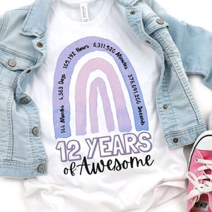 Camicie per il 12° compleanno, Ragazza, 12° compleanno TShirts, Camicia da ragazza di compleanno di dodici anni, regalo di compleanno di 12 anni