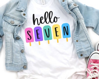 7. Geburtstag Shirt, Mädchen, 7. Geburtstag TShirts, sieben Jahre alten Geburtstag Mädchen Shirt, 7 Jahre alt Geburtstag, Geburtstag Countdown, Geschenk