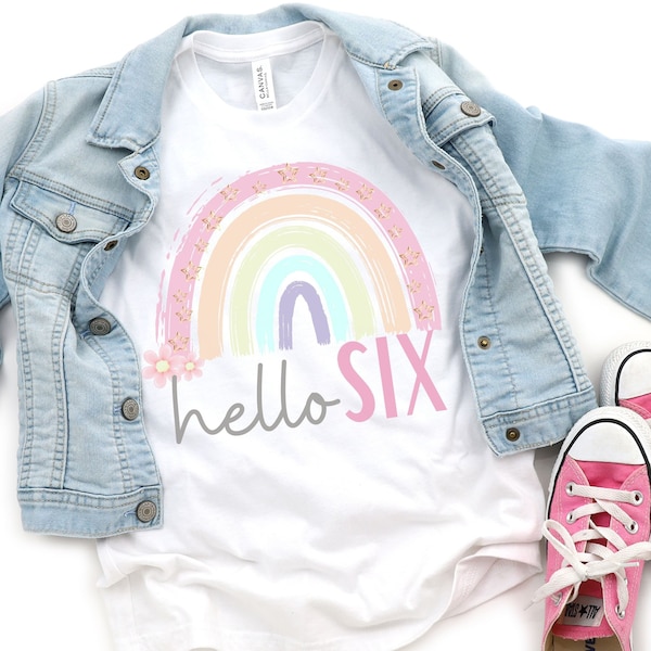 Chemise 6e anniversaire, fille, t-shirts 6e anniversaire, chemise fille d'anniversaire de six ans, anniversaire de 6 ans, compte à rebours d'anniversaire, cadeau