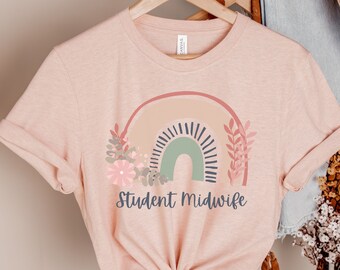 Student Midwife Rainbow T-Shirt, Future Midwife Gift