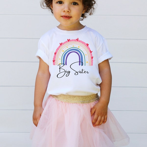 Big Sister Rainbow Shirt, Big Sis Rainbow TShirt, Big Sister TShirt, Sis Shirt Rainbow, Geburtstag Mädchen, Regenbogen Schwester Shirts, Geschwister Shirts
