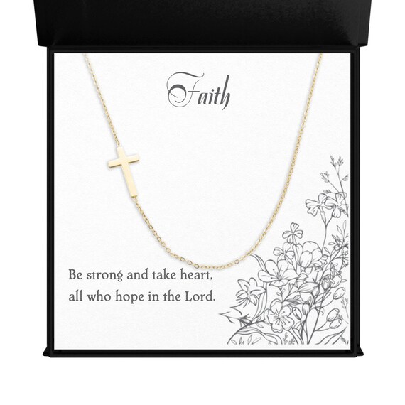 Cadeau chretien Faith Cross Necklace Sisters in Christ Sideways Cross Gift for Church Friend Gift for daughter Friendship Etsy France