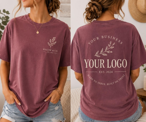 Comfort Colors Custom Logo Shirt, Boutique Business Sweatshirt, Small Shop Apparel, Personalized Business Tee, Brand Merchandise