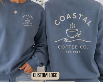 Custom Business Logo Sweatshirt, Comfort Colors Crewneck Hoodie, Personalized Company Apparel