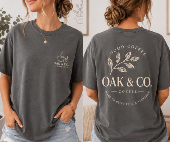 Comfort Colors Custom Logo Shirt, Small Business Crewneck, Coffee Shop Staff Hoodie, Boutique Logo Sweatshirt, Business Branding Apparel Tee