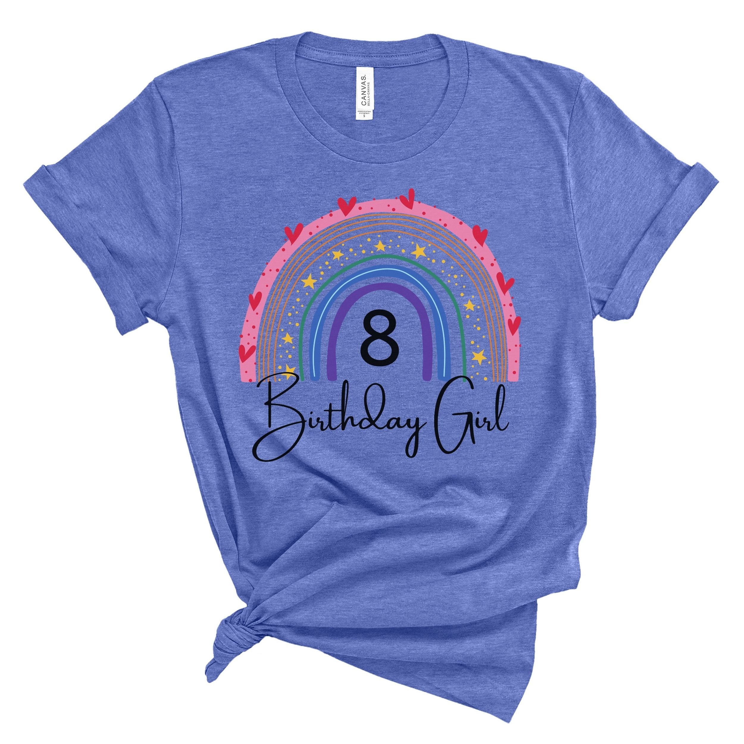 8th Birthday Shirts Girl 8th Birthday Tshirts Eight Year Etsy