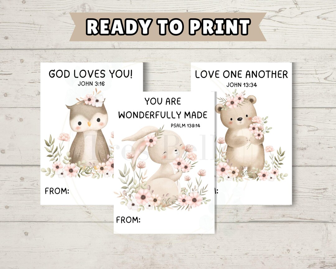 Christian Valentine Cards for Kids | Bible Verse Valentines | Classroom ...