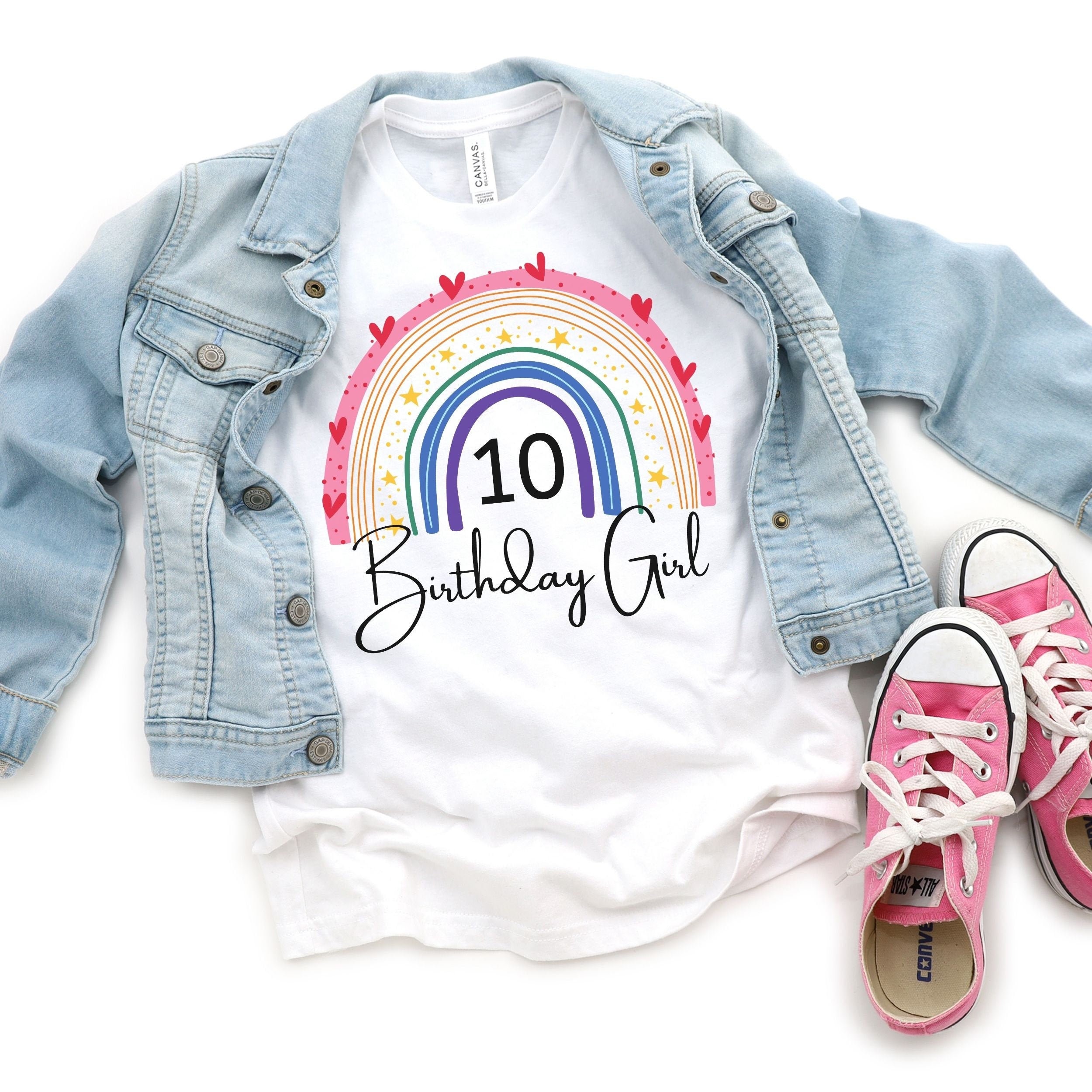 10th Birthday Shirt Girl 10th Birthday Tshirts Ten Year Old Etsy