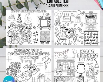 Dibujos para colorear de perros superhéroes / Hojas de actividades de cómics sobre perros héroes / Imprimibles divertidos de cachorros que luchan contra el crimen