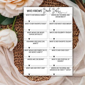 Bridal Shower Showdown Game, Bridal Shower Game Printable, Bride Trivia Game, Bridal Party Activity, Editable Template image 10