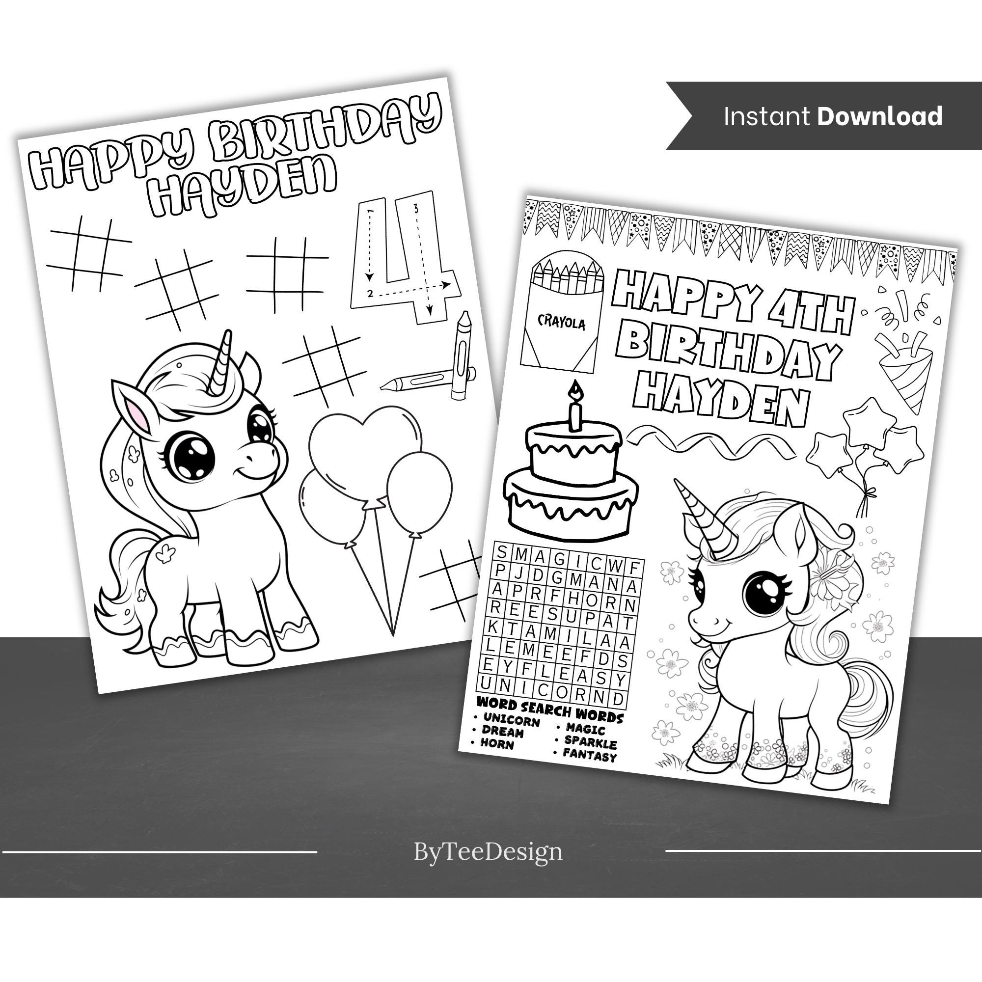 Unicorn Birthday Coloring Pages | Unicorn Printable Coloring Sheets ...