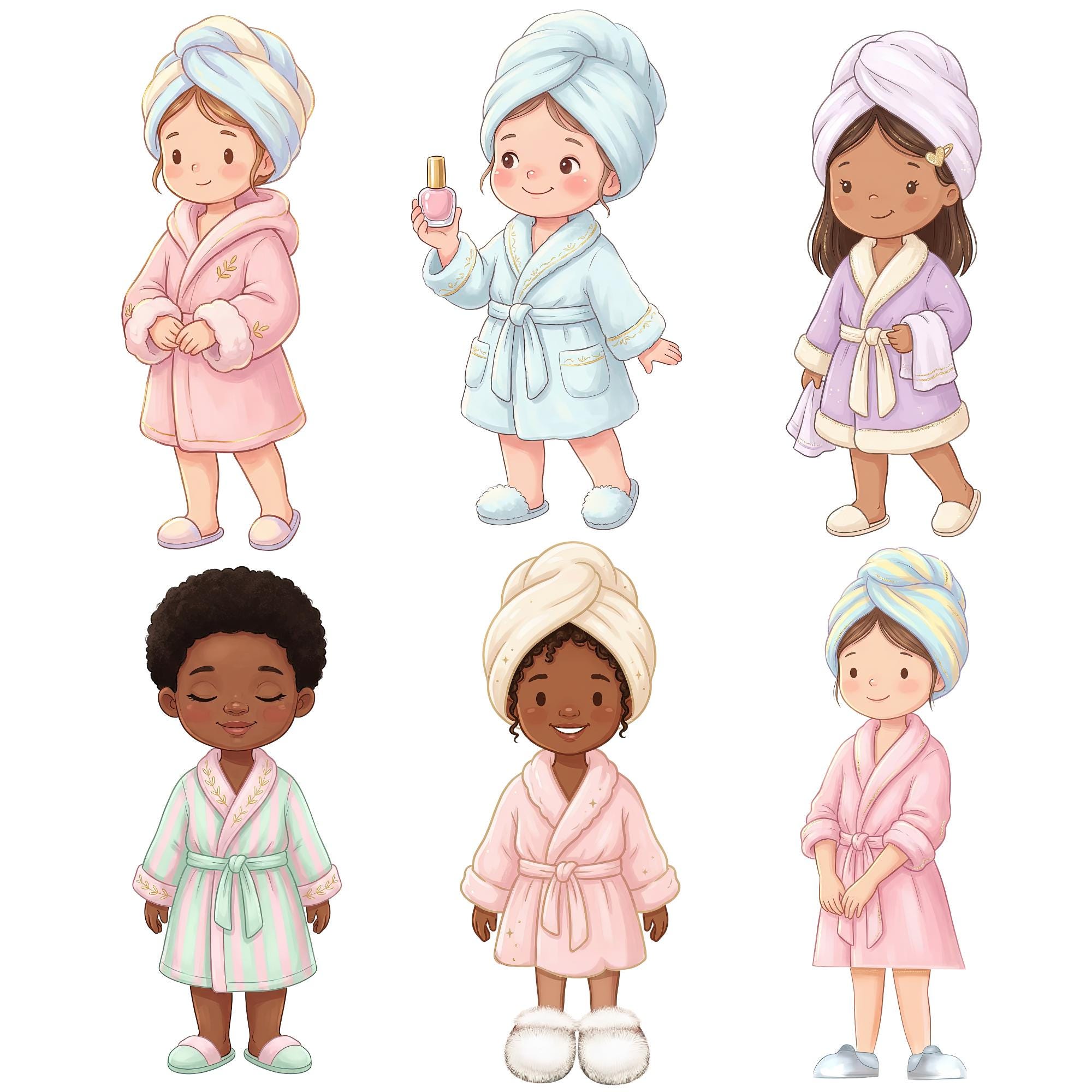Spa Party Girls Clipart Bundle, Spa Day Birthday PNG, Pamper Party ...