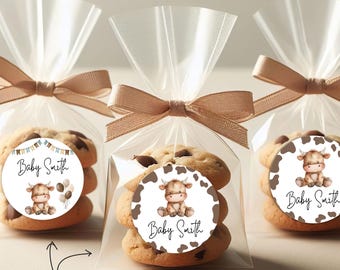 Cowboy babyshower bedankkaartje, bewerkbaar western bedanklabel, rustiek afdrukbaar cg01