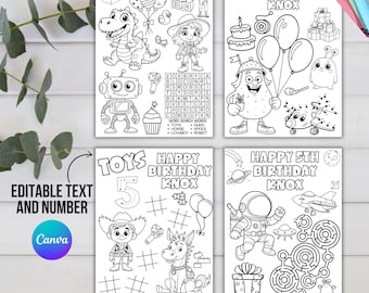 Editable Toys Coloring Pages, Printable Coloring Sheets, Toy Birthday Party Activity, Kids Party Fun, Cowboy-Robot-Alien, Instant Download