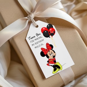Minnie Maus Geburtstag Gastgeschenke, Minnie Maus Gastgeschenke, Disney Minnie Geschenkanhänger, Minnie Maus Thema Cartoon SOFORT DOWNLOAD