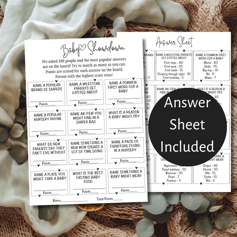 Baby Shower Showdown Game – Baby Shower Games Printable, Fun Baby Shower Game, Baby Shower Activity, Gender Neutral Editable Template image 2