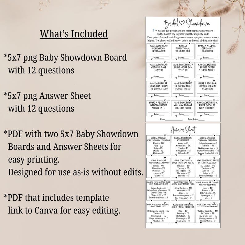 Baby Shower Showdown Game – Baby Shower Games Printable, Fun Baby Shower Game, Baby Shower Activity, Gender Neutral Editable Template image 3