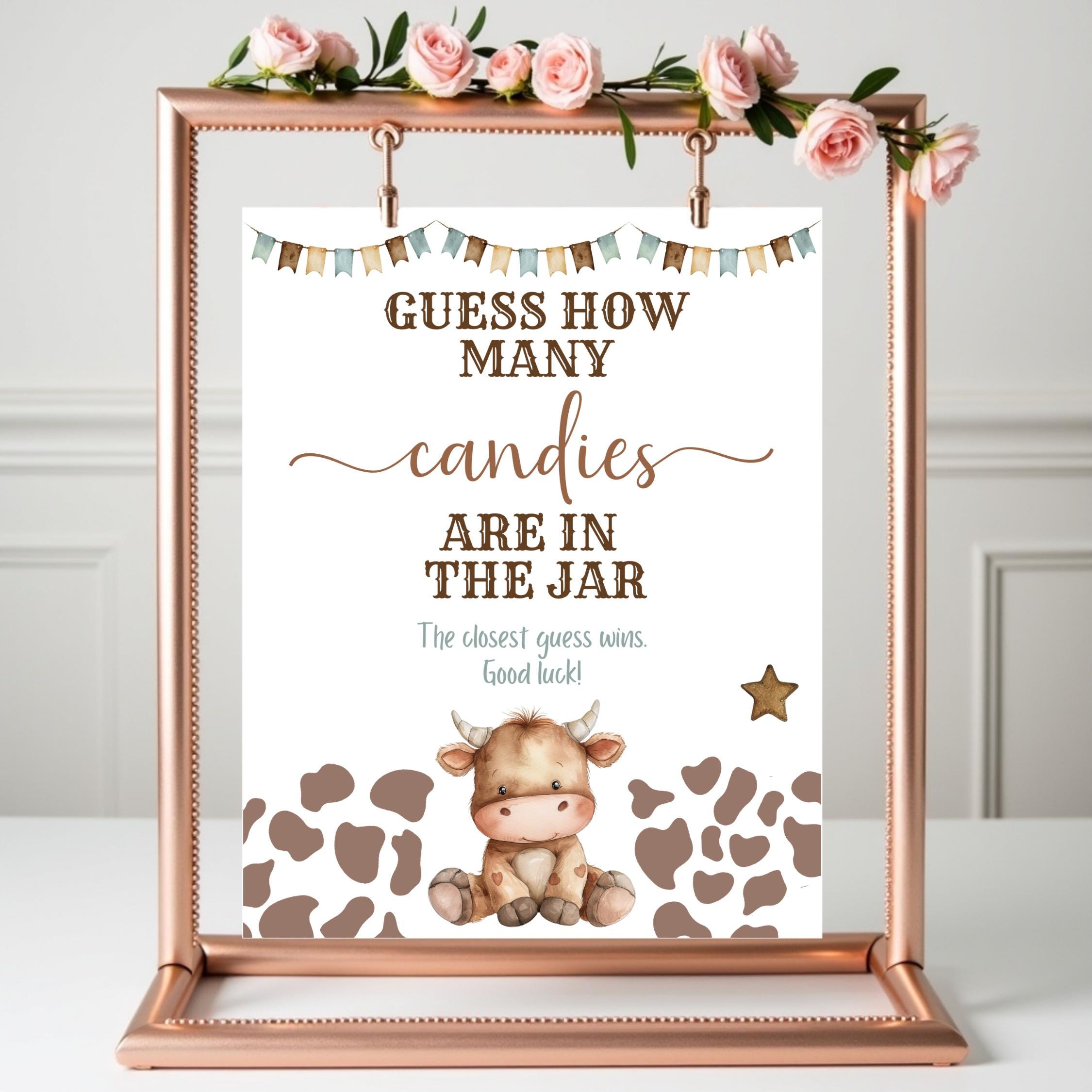 Guess How Many Candies Game Sign | Cowboy Candy Baby Shower Game ...