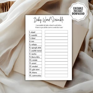 Baby Shower Showdown Game – Baby Shower Games Printable, Fun Baby Shower Game, Baby Shower Activity, Gender Neutral Editable Template image 16