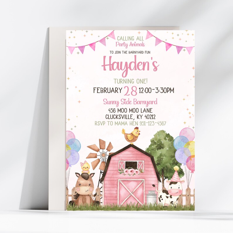 Farm Birthday Party Activity, Barnyard Coloring Sheets for Kids, Printable Kids Party Game, Editable Placemat Set image 9