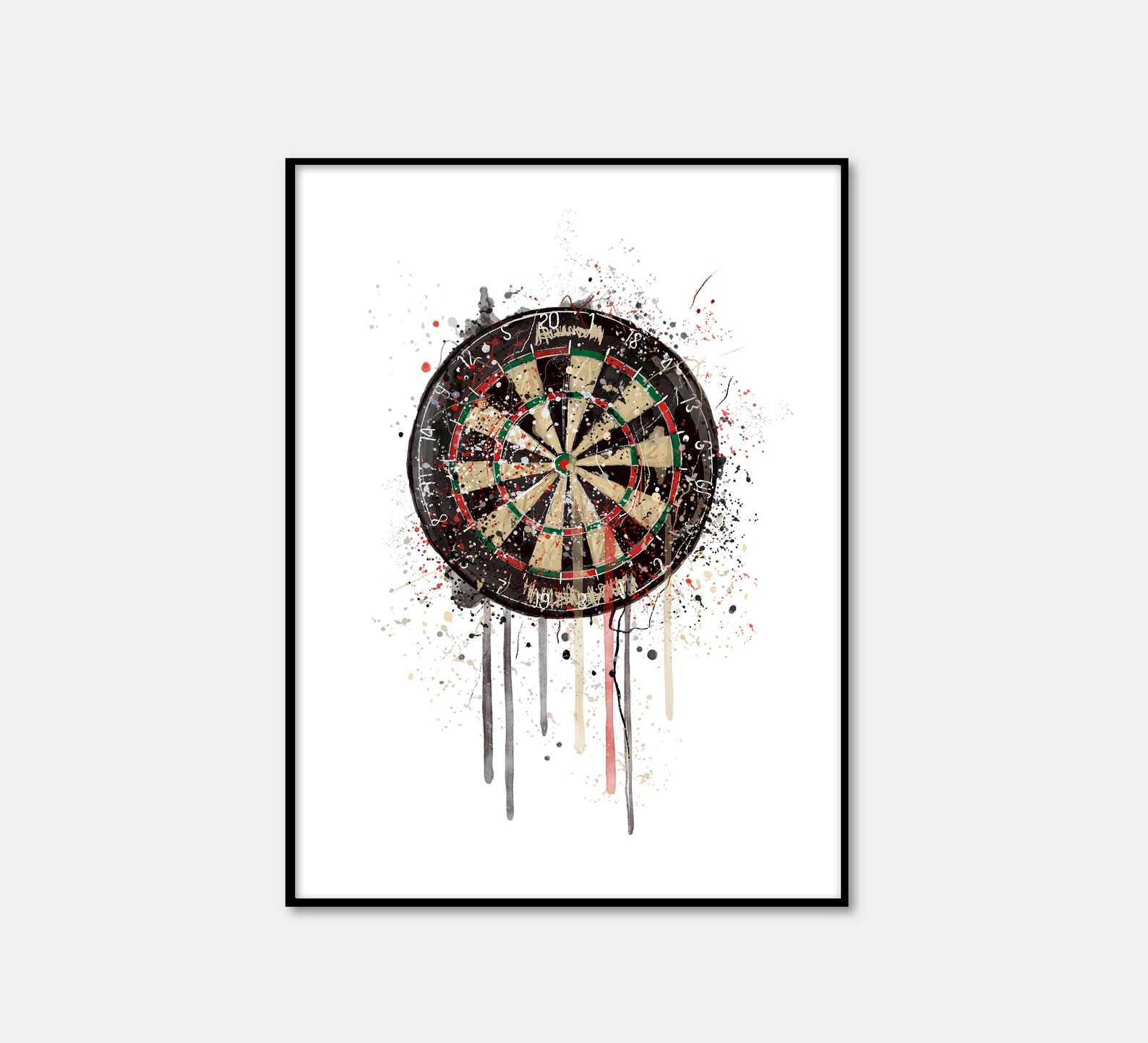 Dartboard Print/ Darts Painting Etsy