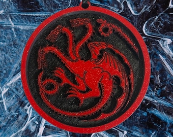 GOT Fandom House of the Dragon 3 Three Headed Dragon Holiday Christmas Ornament