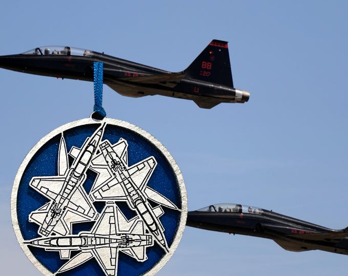 T38 T 38 Talon  Military aircraft Christmas ornament Air Force Army Marines Navy space force veteran holiday gift